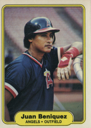 1982 fleer baseball 452 juan beniquez