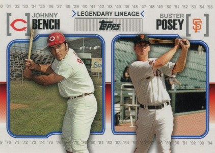 2010 topps update series baseball ll 74 johnny bench buster posey