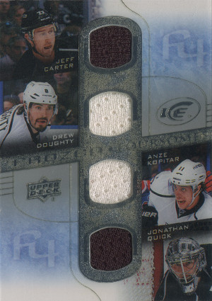 2015 16 upper deck ice hockey frozen foursomes f4 kings jeff carter drew doughty anze kopitar jonathan quick