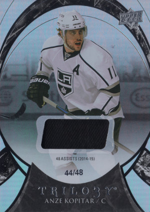 2015 16 upper deck trilogy rainbow foil 42 anze kopitar