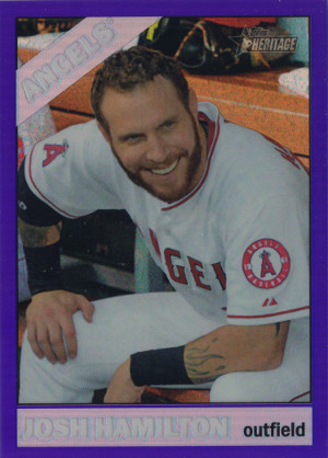 2015-topps-heritage-baseball-purple-chrome-refractor-437-josh-hamilton