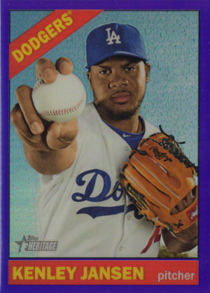 2015-topps-heritage-baseball-purple-chrome-refractor-443-kenley-jansen