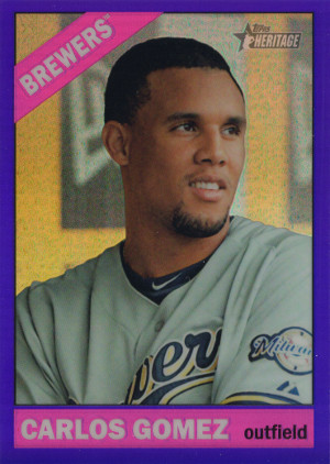 2015-topps-heritage-baseball-purple-chrome-refractor-482-carlos-gomez