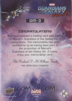 2017 upper deck guardians of the galaxy volume 2 galactic garb dm 3 star lord yondu back