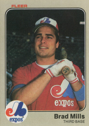 1983 fleer baseball 288 brad mills