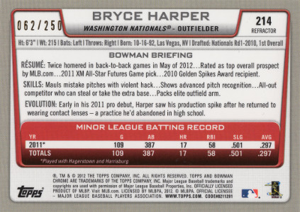 2012-bowman-chrome-baseball-blue-refractor-214-bryce-harper-back