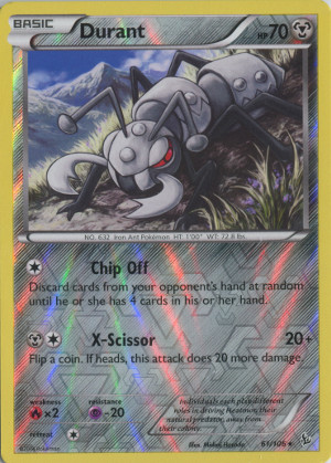 2014 pokemon trading card game xy flashfire rare reverse holo 61 durant