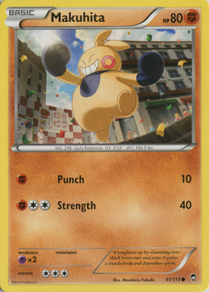 2014 pokemon trading card game xy furious fists common 51 makuhita