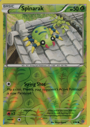 2015 pokemon tcg xy ancient origins common reverse holo 5 spinarak