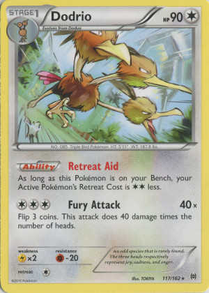 2015 pokemon tcg xy breakthrough rare 117 dodrio