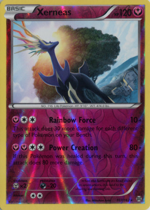 2015 pokemon tcg xy breakthrough rare reverse holo 107 xerneas