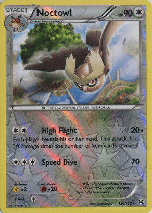 2015 pokemon tcg xy breakthrough rare reverse holo 120 noctowl