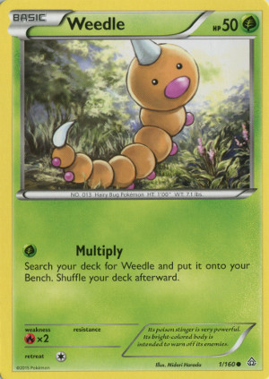 2015 pokemon trading card game xy primal clash common 1 weedle