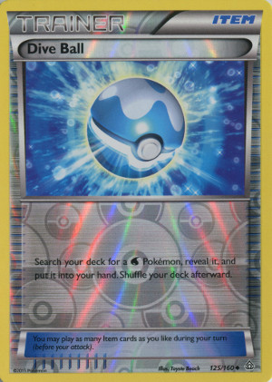 2015 pokemon trading card game xy primal clash uncommon reverse holo 125 dive ball