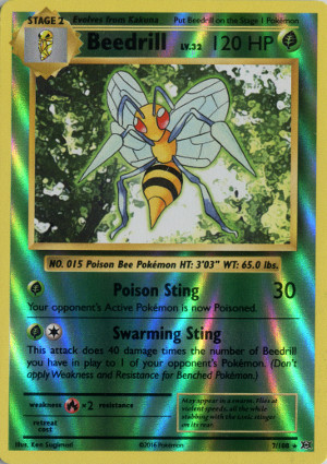 2016 pokemon tcg evolutions rare reverse holo 7 beedrill
