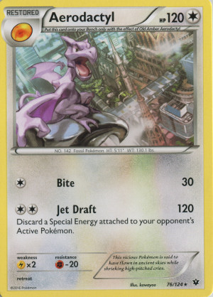 2016 pokemon tcg fates collide rare 76 aerodactyl