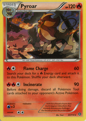 2016 pokemon tcg steam siege rare 23 pyroar