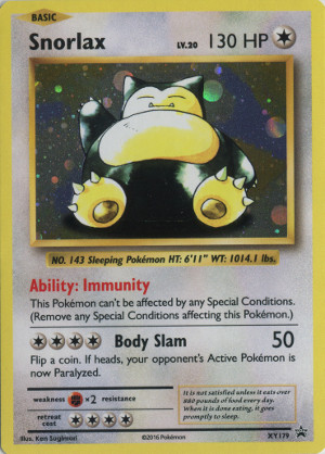2016 pokemon tcg xy promo xy179 snorlax