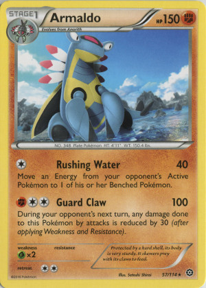 2016 pokemon trading card game xy steam siege rare 57 armaldo