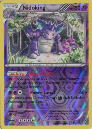 2016 pokemon trading card game xy steam siege rare reverse holo 45 nidoking