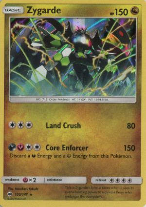 2017 pokemon tcg sun moon burning shadows rare holo 100 zygarde