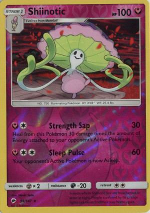 2017 pokemon tcg sun moon burning shadows reverse holo rare 98 shiinotic