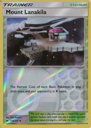 2017 pokemon tcg sun moon burning shadows uncommon reverse holo 118 mount lanakila