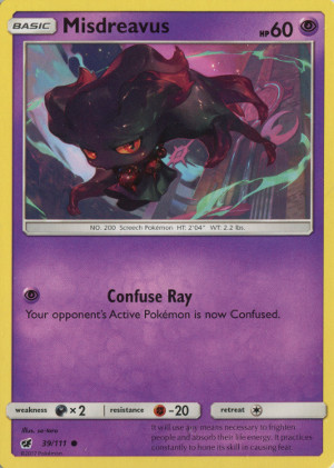 2017 pokemon tcg sun moon crimson invasion common 39 misdreavus