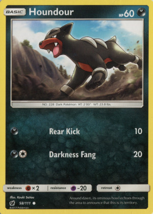 2017 pokemon tcg sun moon crimson invasion common 58 houndour