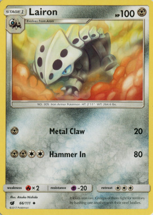 2017 pokemon tcg sun moon crimson invasion uncommon 66 lairon