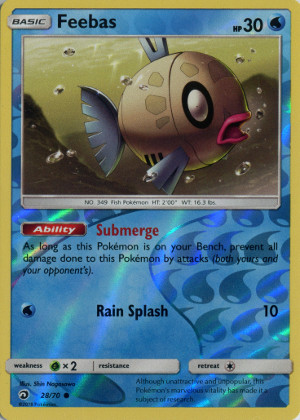 2018 pokemon tcg sun moon dragon majesty common reverse holo 28 feebas