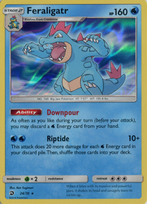 2018 pokemon tcg sun moon dragon majesty rare holo 24 feraligatr