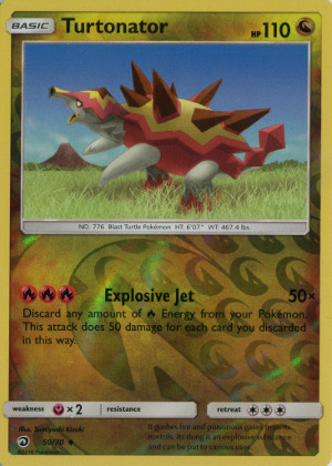 2018 pokemon tcg sun moon dragon majesty uncommon reverse holo 50 turtonator
