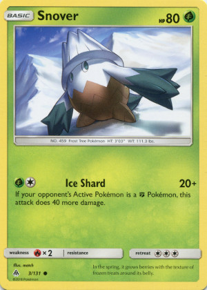 2018 pokemon tcg sun moon forbidden light common 3 snover