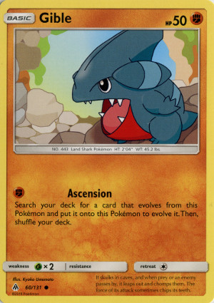 2018 pokemon tcg sun moon forbidden light common 60 gible