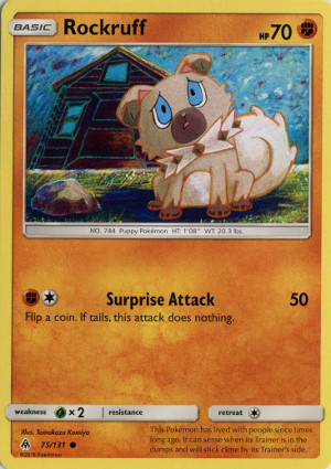 2018 pokemon tcg sun moon forbidden light common 75 rockruff