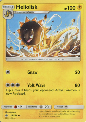 2018 pokemon tcg sun moon forbidden light uncommon 38 heliolisk
