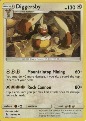 2018 pokemon tcg sun moon forbidden light uncommon 98 diggersby