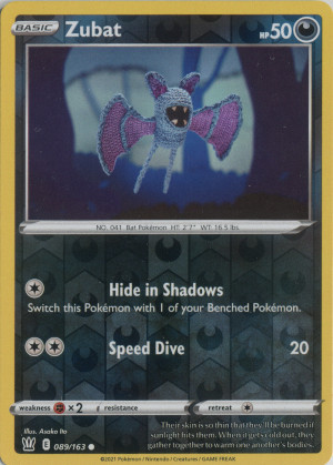 2021 pokemon tcg sword and shield battle styles common reverse holo 089 zubat