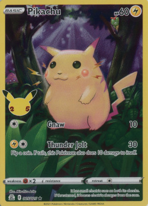 2021 pokemon tcg sword and shield celebrations rare holo 005 pikachu