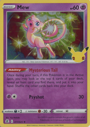 2021 pokemon tcg sword and shield celebrations rare holo 011 mew