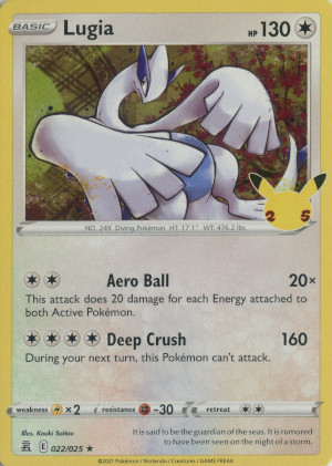 2021 pokemon tcg sword and shield celebrations rare holo 022 lugia