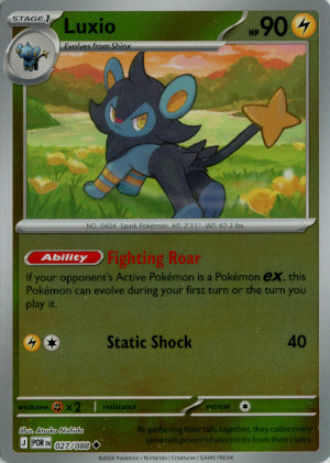 2026 mega evolution perfect order uncommon reverse holo 027 088 luxio