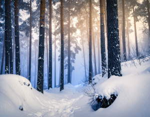 winter snowy forest 001